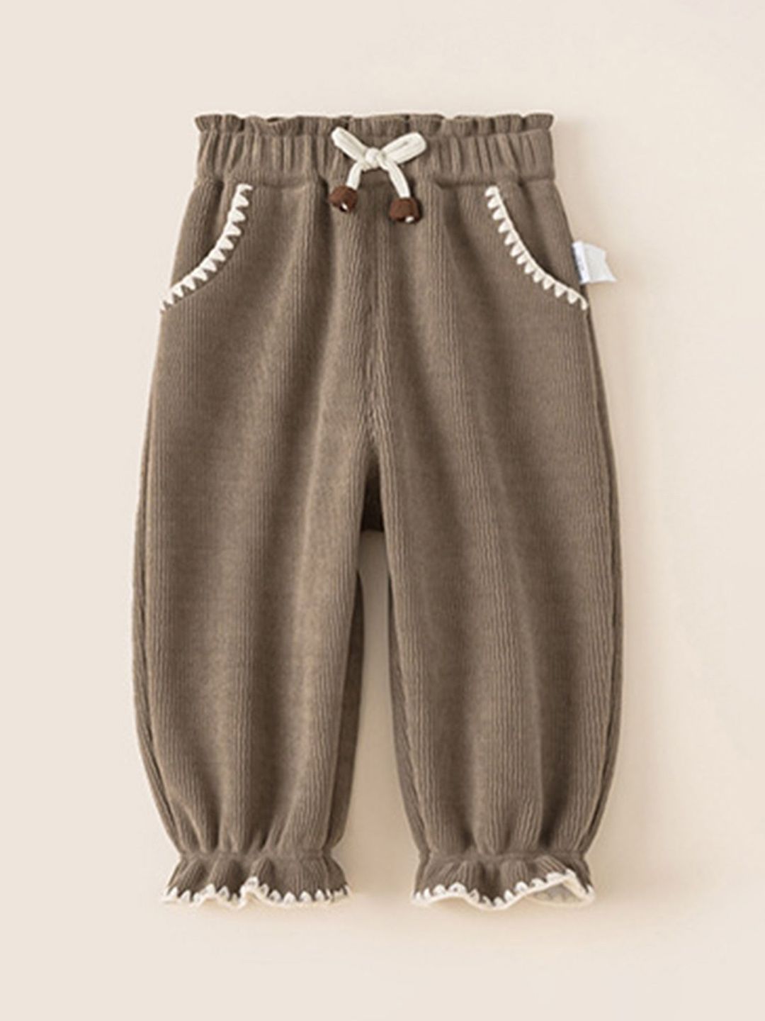 LULU & SKY Girls Tapered Fit High-Rise Trousers