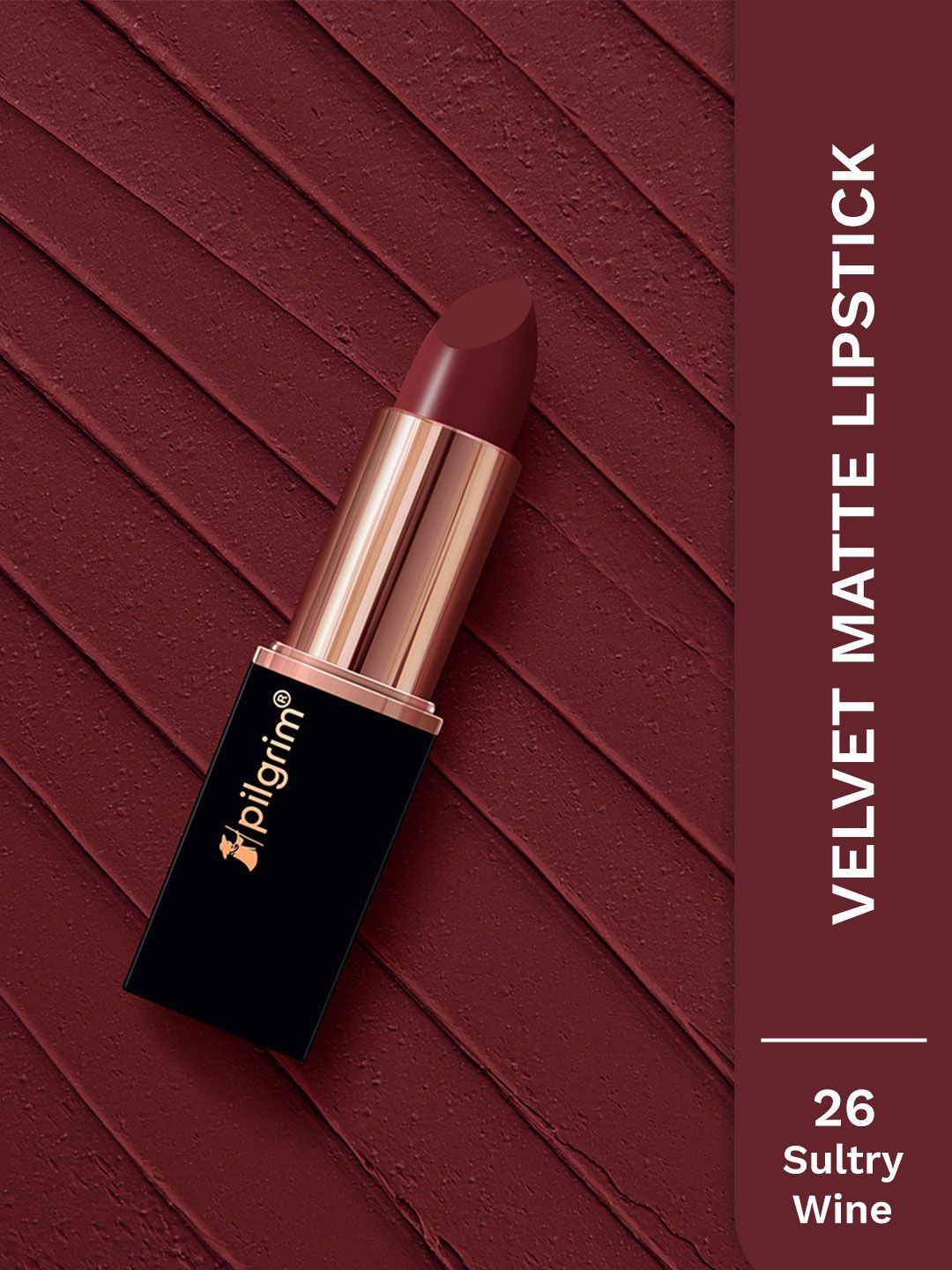 Pilgrim Matte Me Up Intense Colour Transferproof & Smudgeproof Lipstick - Sultry Wine 26
