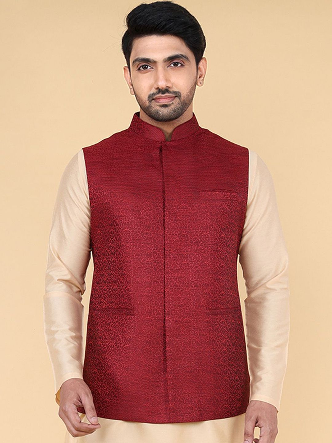 ZOIS Men Woven Design Nehru Jacket