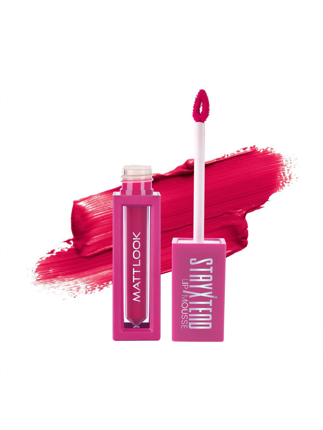 MATTLOOK Set Of 2 Stayxtend Lip Mousse Enriched With Vitamin E 4 ml Each - Loud Pink