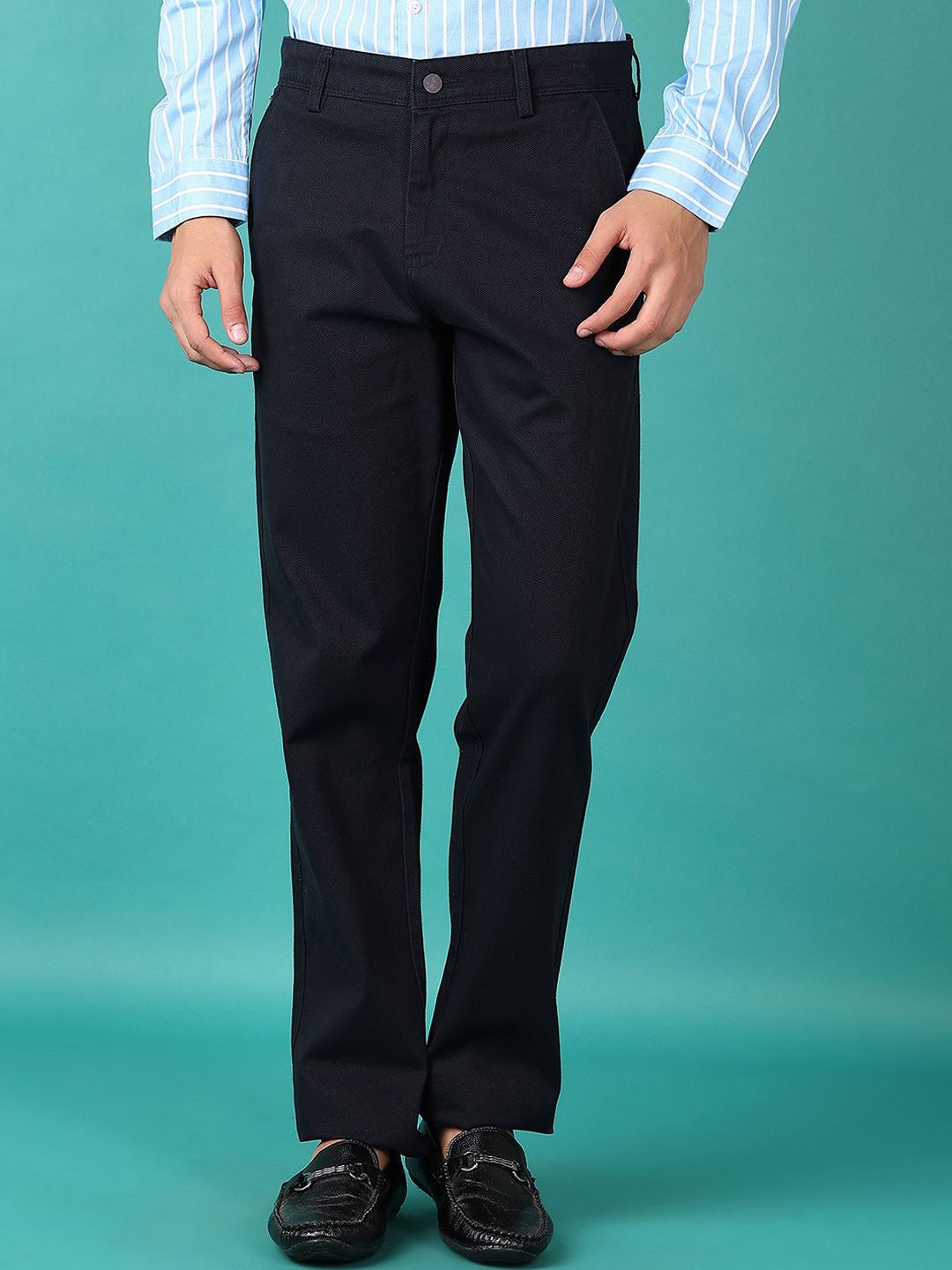 V-Mart Men Regular Fit Mid-Rise Cotton Trousers