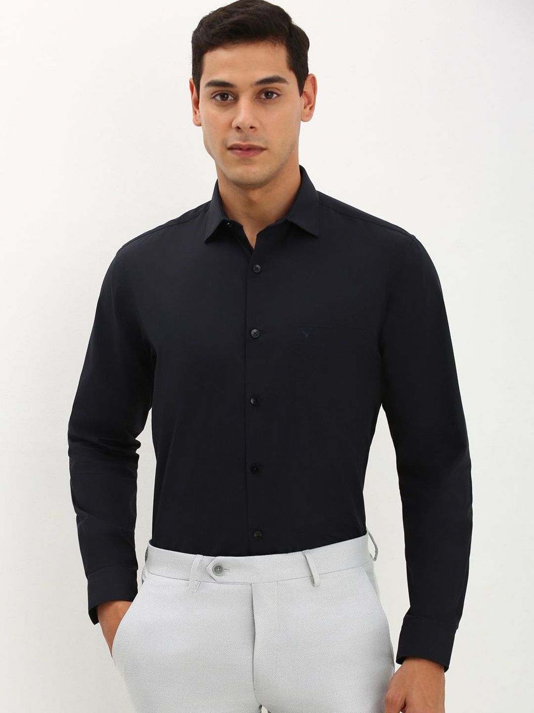 Allen Solly Men Spread Collar Solid Cotton Slim Fit Formal Shirt