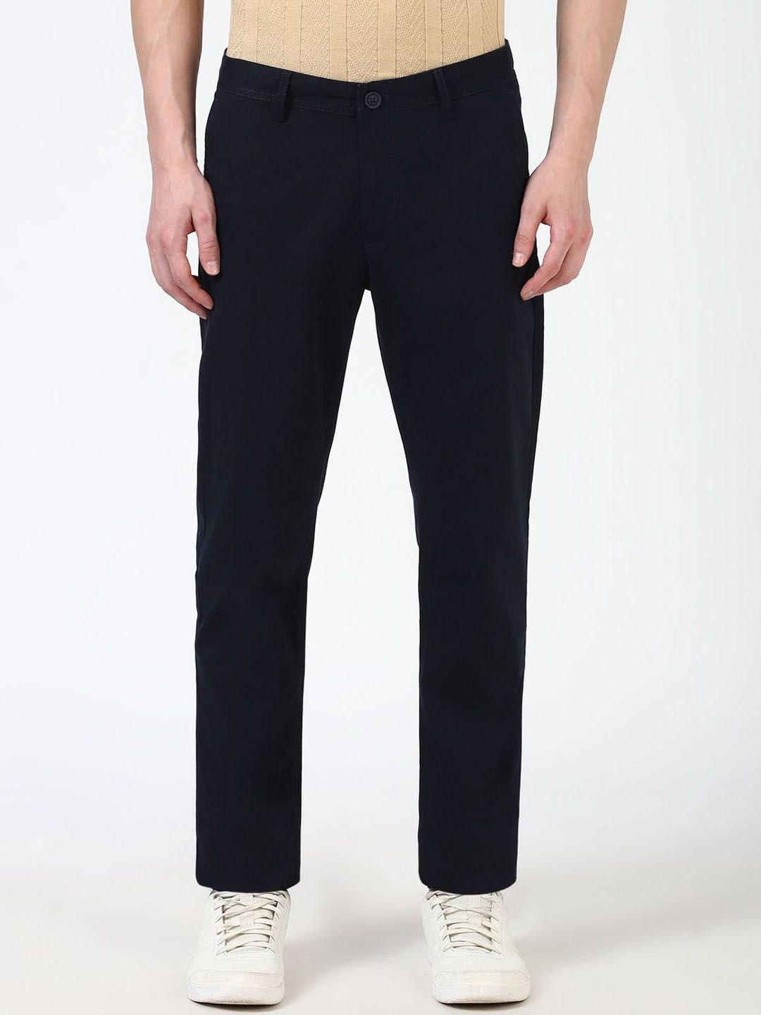 Peter England Casuals Men Cotton Slim Fit Regular Trousers
