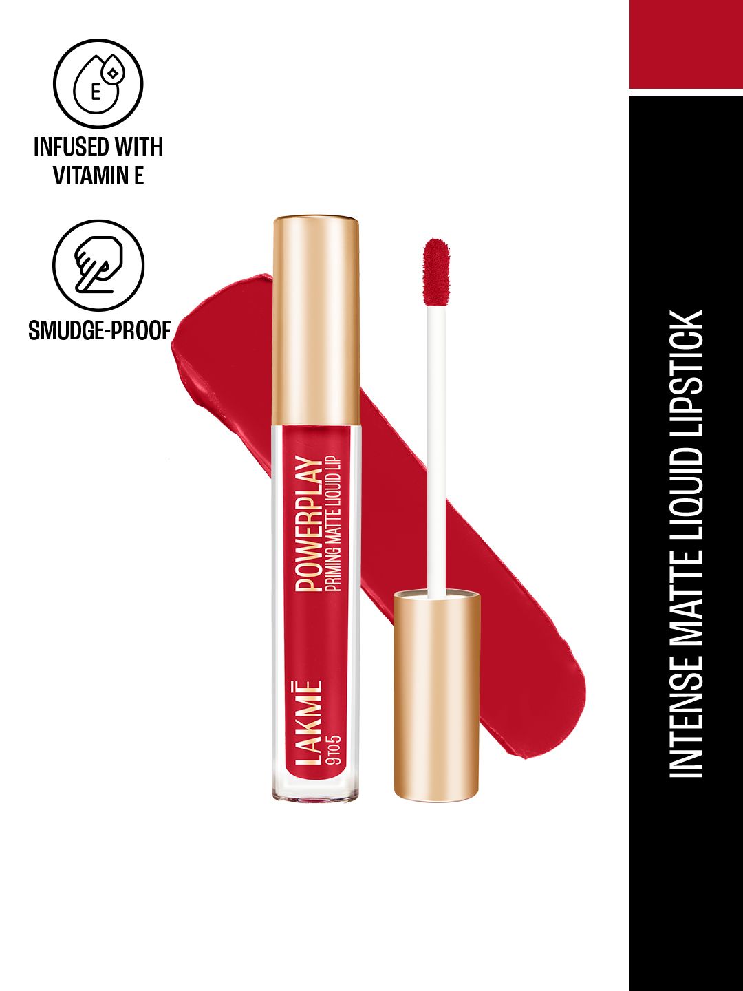 Lakme 9to5 Primer + Matte Liquid Lip Color 4.2 ml - Vivid Crimson MR3