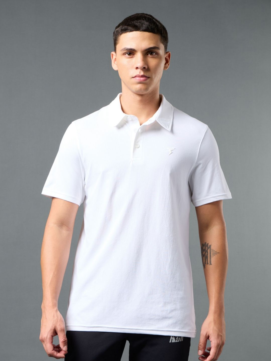 Technosport Polo Collar Anti Static Slim Fit Sports T-shirt with COTFLEX