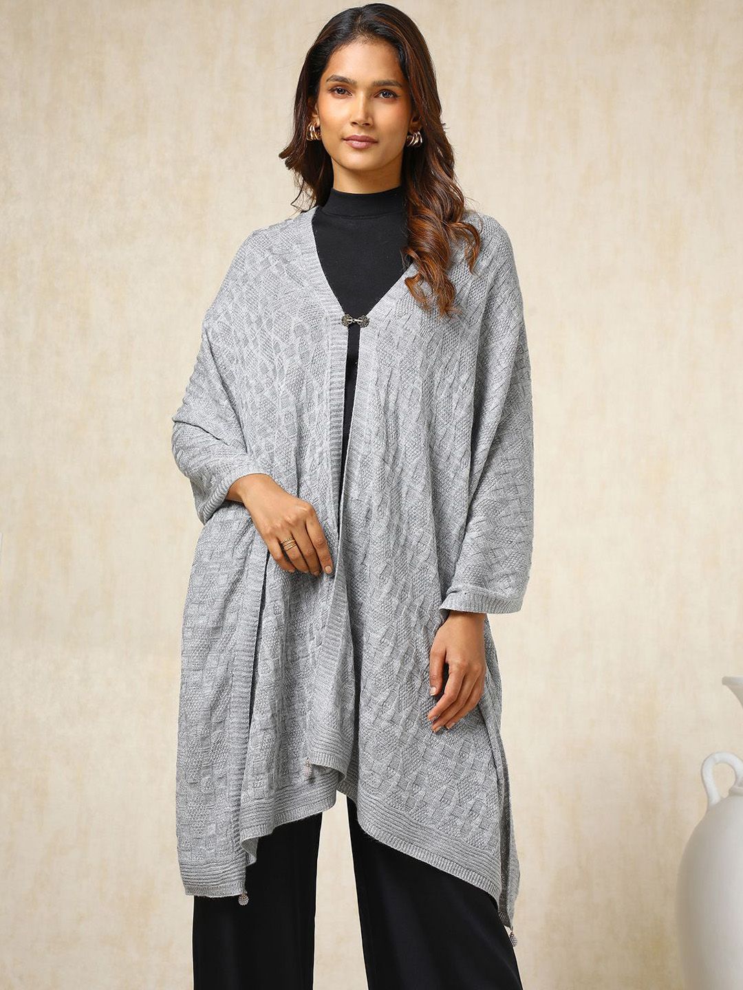 Soch Geometric Woven Design Acrylic Shawl