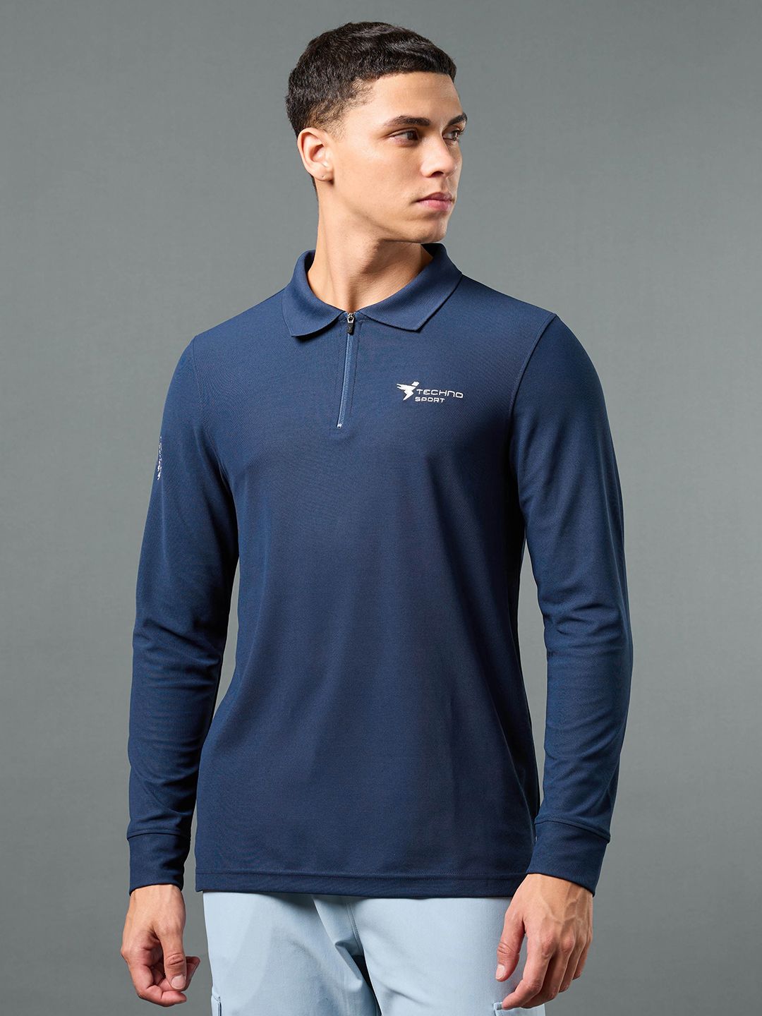 Technosport Men Polo Collar Anti Static Slim Fit T-shirt