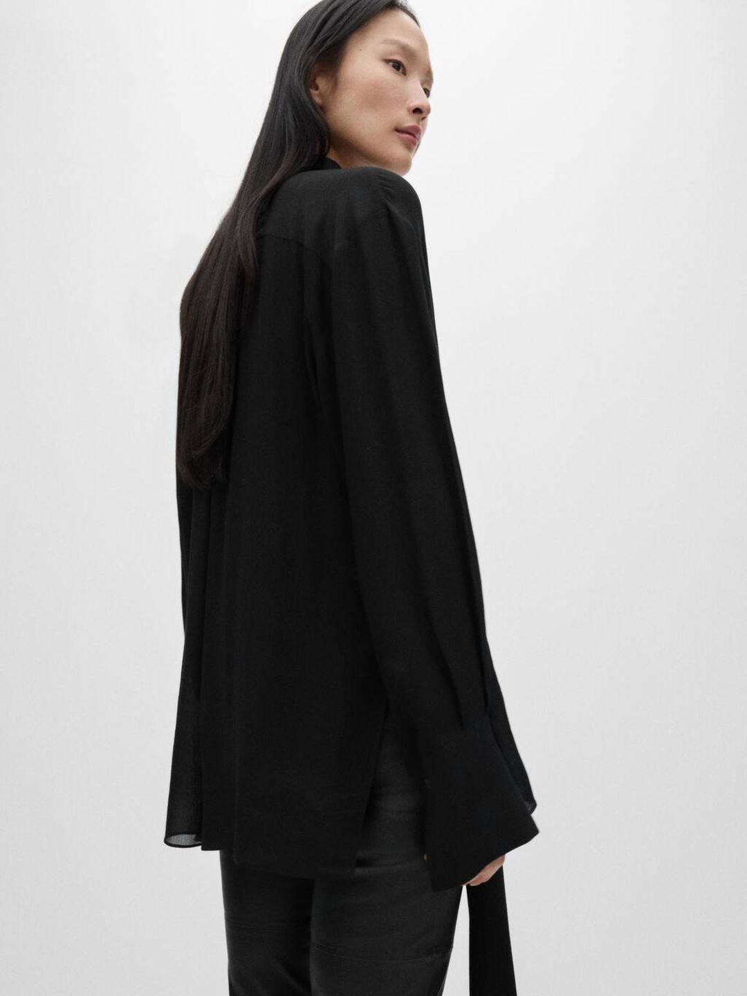 Cuffed Sleeves Shirt Style Top