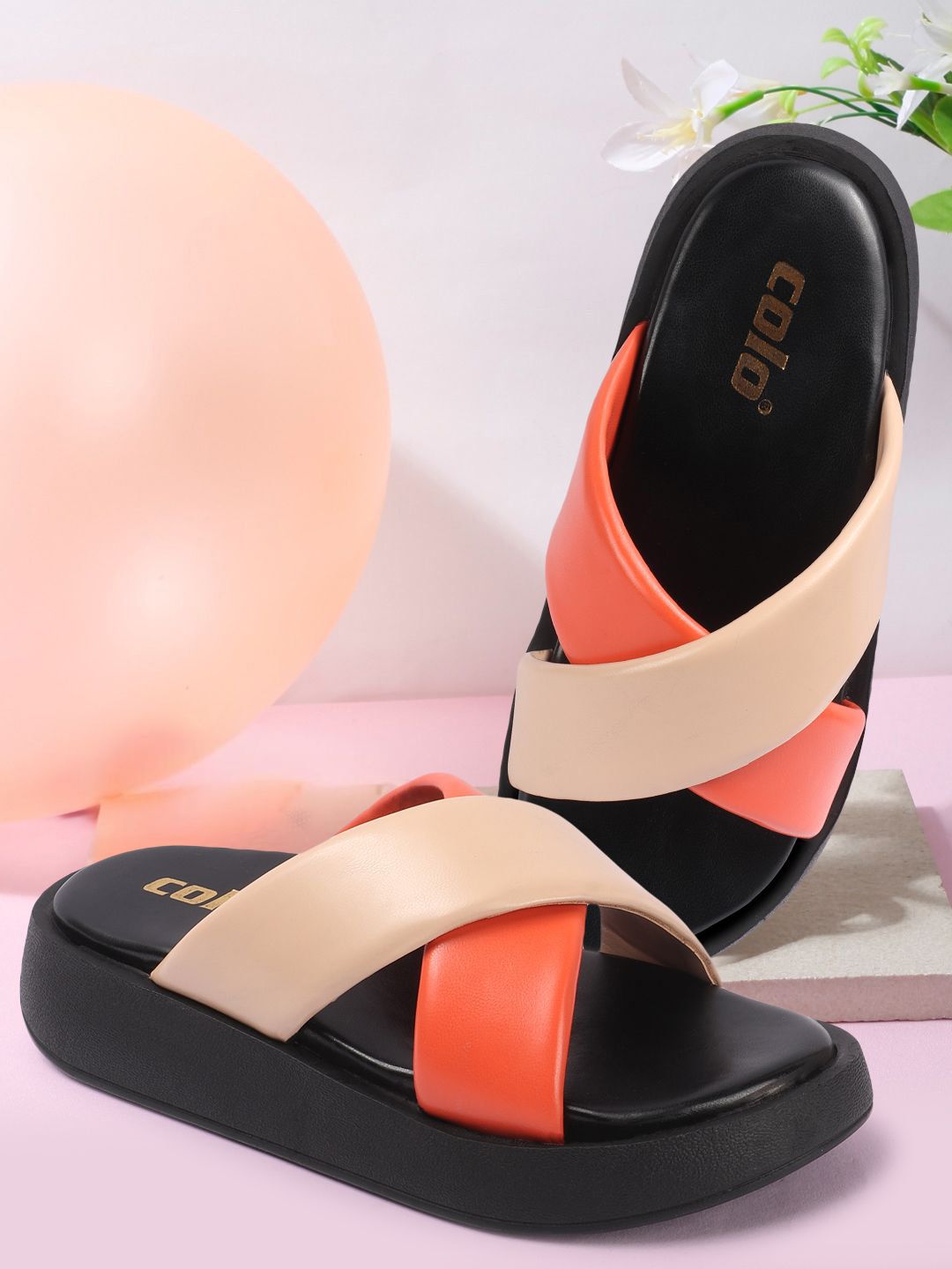Colo Colo Women Open Toe Colourblocked Platform Sandals