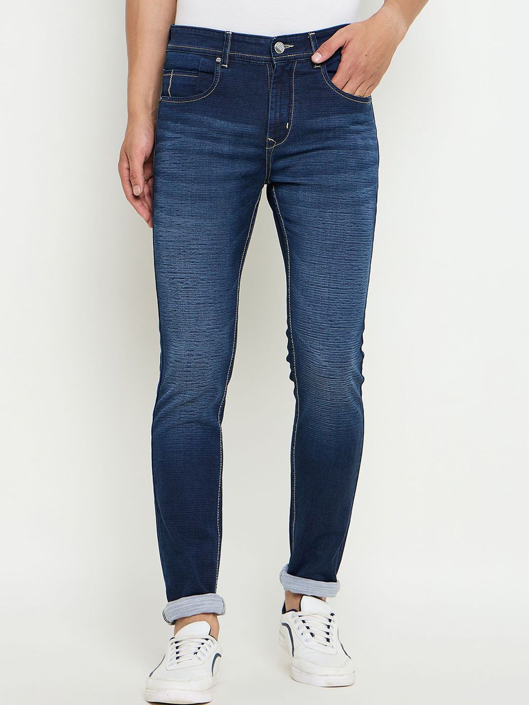 Duke Men Slim Fit Heavy Fade Stretchable Cotton Jeans