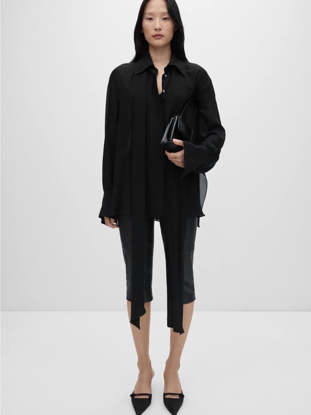 Cuffed Sleeves Shirt Style Top