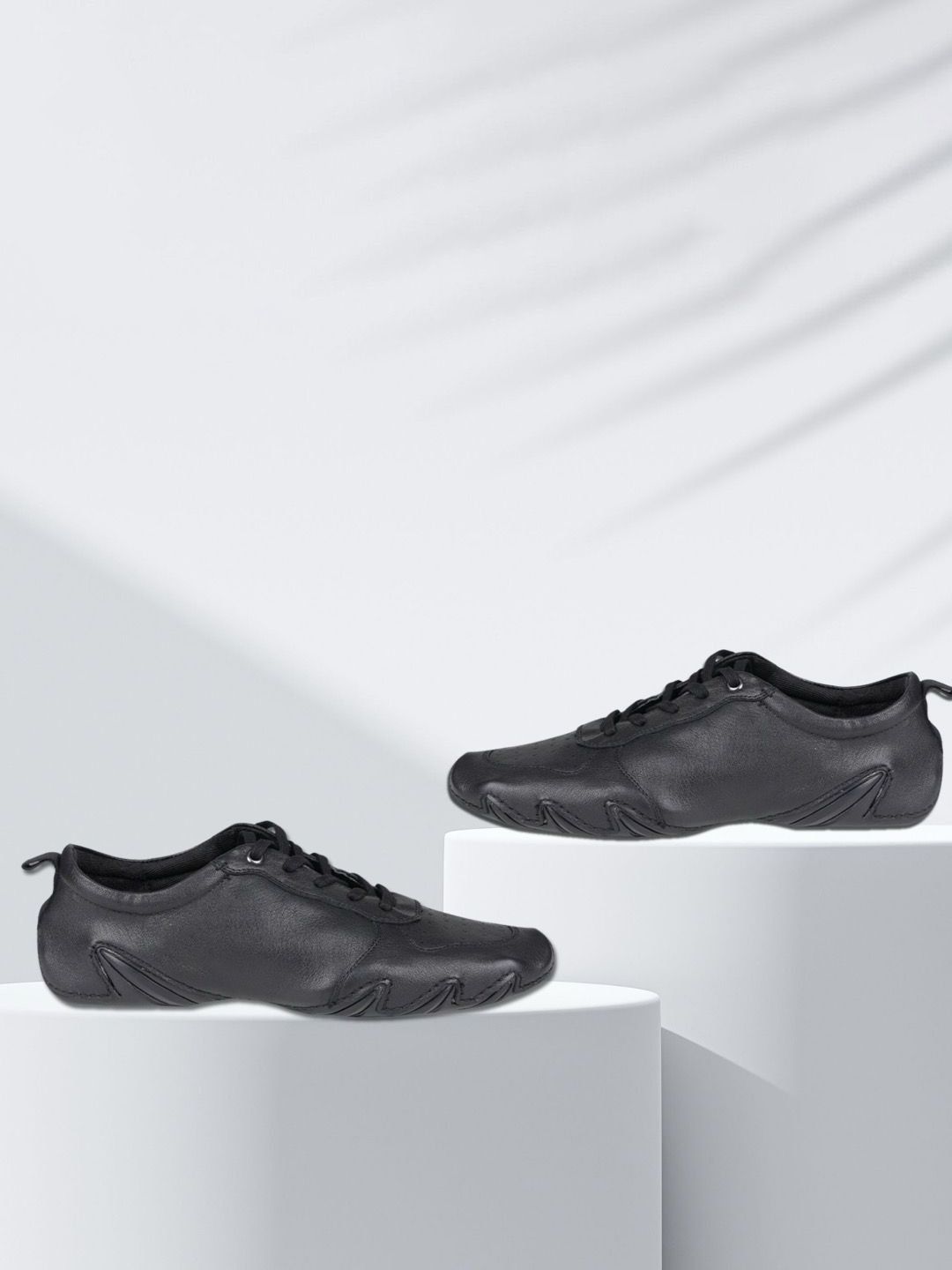EZOK Men Leather Lace-Ups Sneakers