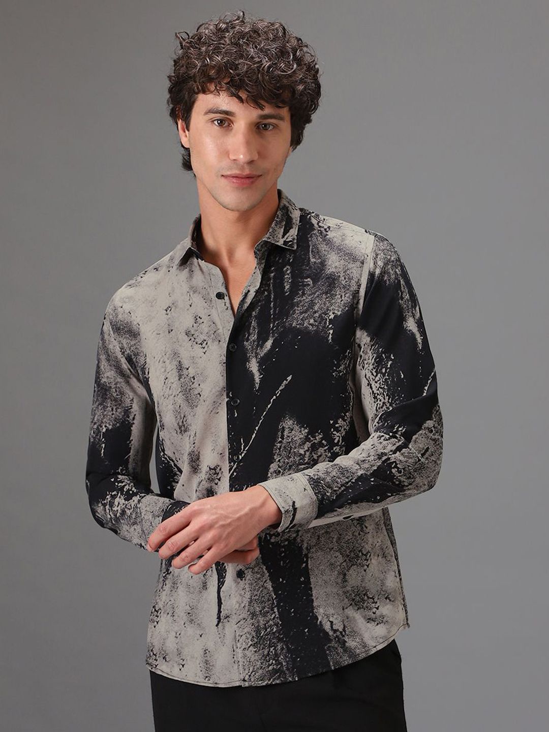 Banana Club Banana Club Classic Slim Fit Printed Casual Shirt