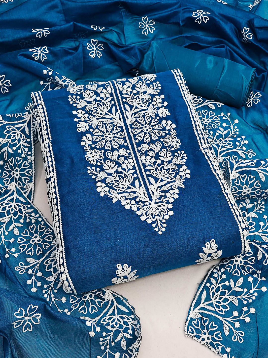KALINI Floral Embroidered Unstitched Dress Material