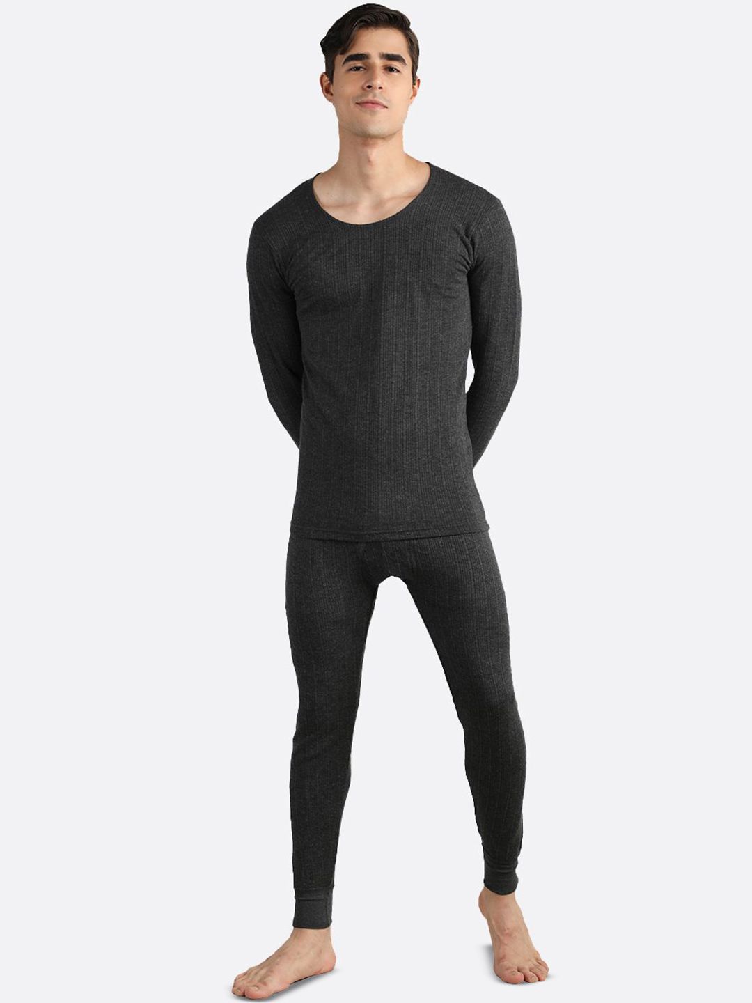 NEVA Men Striped Thermal Set