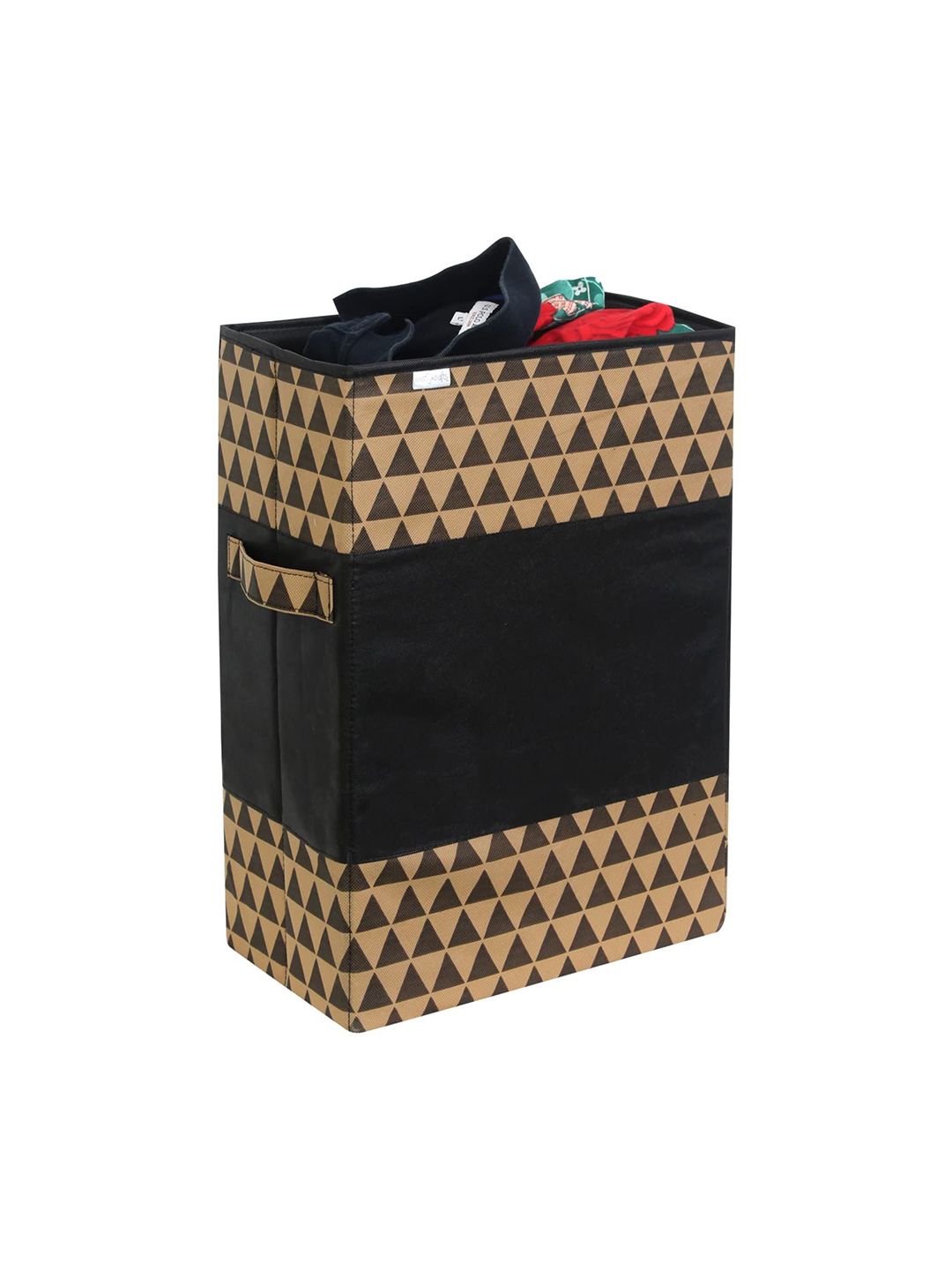 prettykrafts Beige & Black Foldable Large Laundry Bag