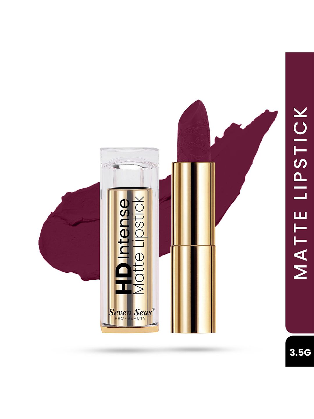 Seven Seas HD Intense Matte Long Lasting Lipstick 3.5 g - Dark Burgundy 611