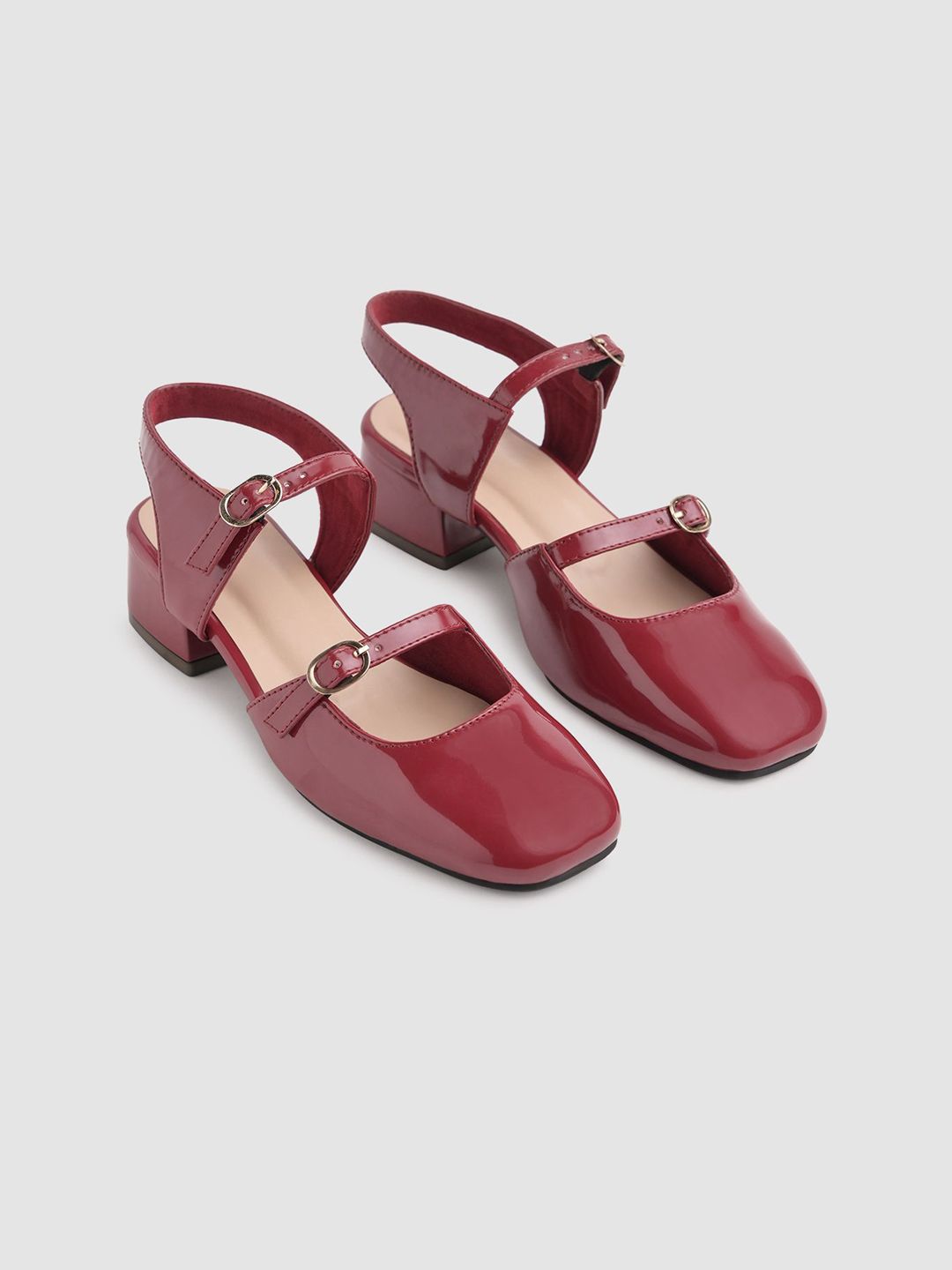 Street Style Store Women Buckled Casual Block Heels Mules