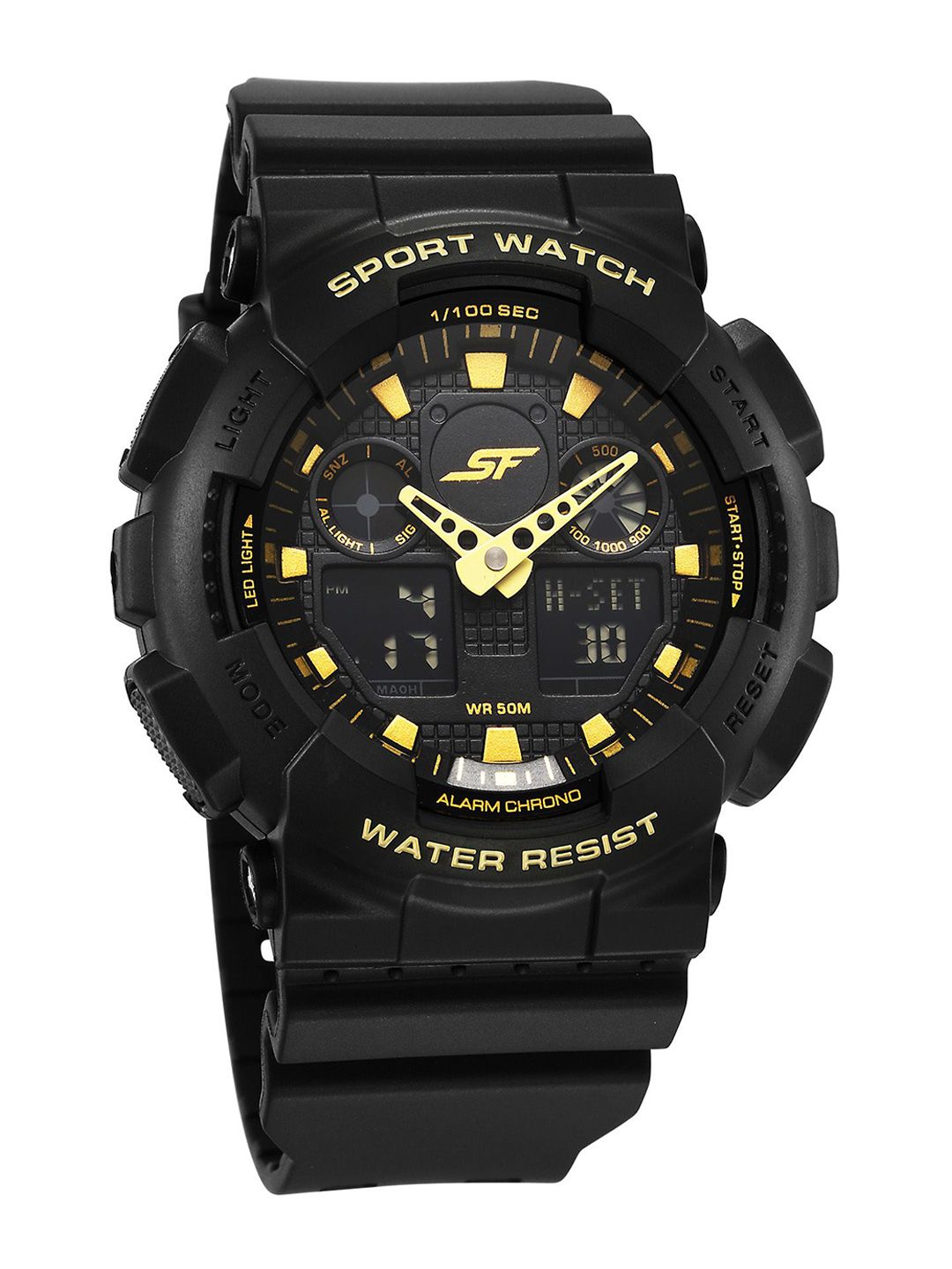 Sonata Sf Vigour Quartz Analog Digital With Black Dial Unisex Watch - Nt87058pp03