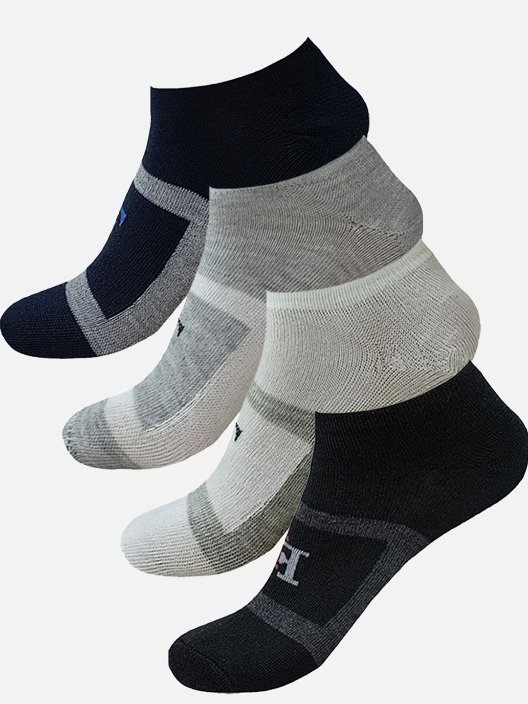 FIMS Men Pack Of 4 Patterned Ankle- Length Sports Socks