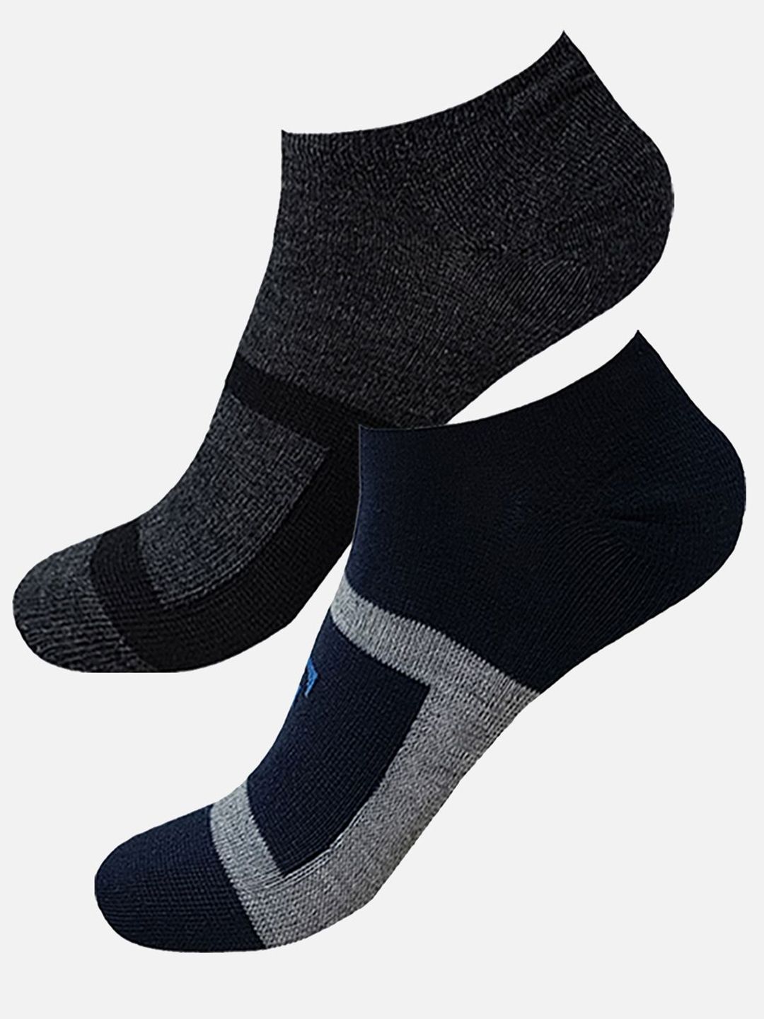 FIMS Men Pack Of 2 Striped Ankle-Length Socks