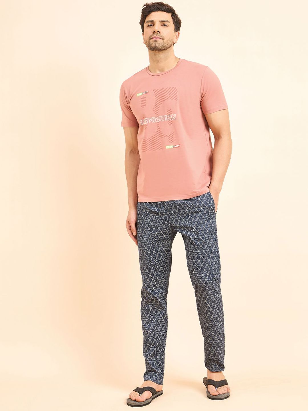 Sweet Dreams Men Typography Printed Night suit