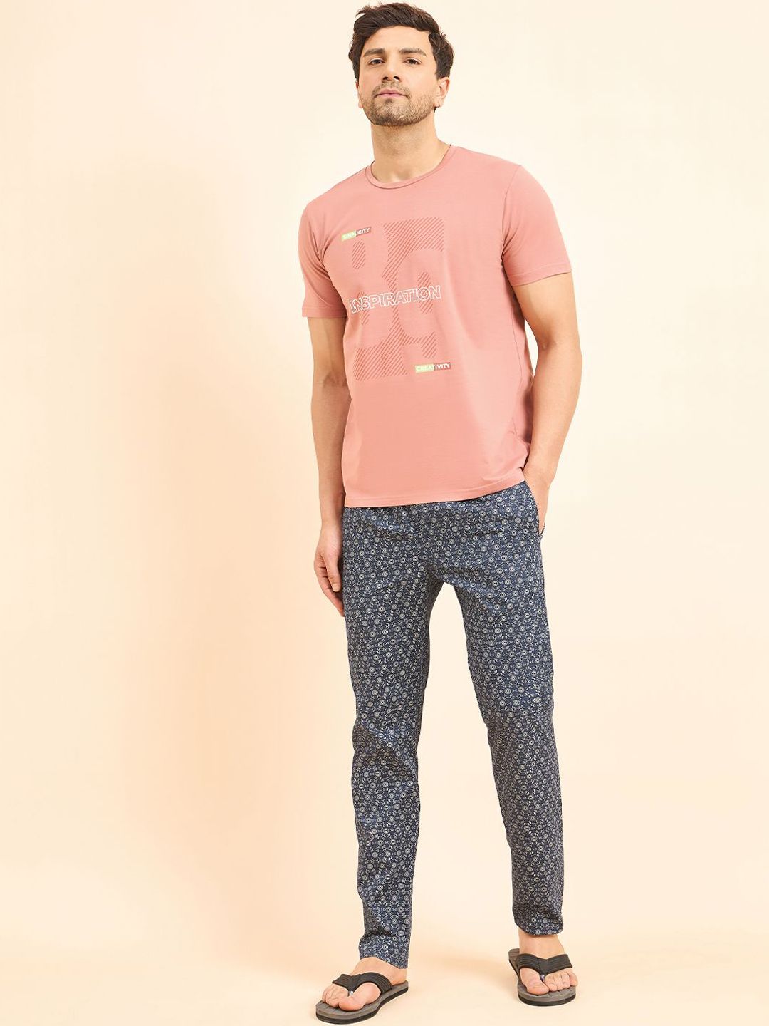 Sweet Dreams Men Typography Printed Night suit