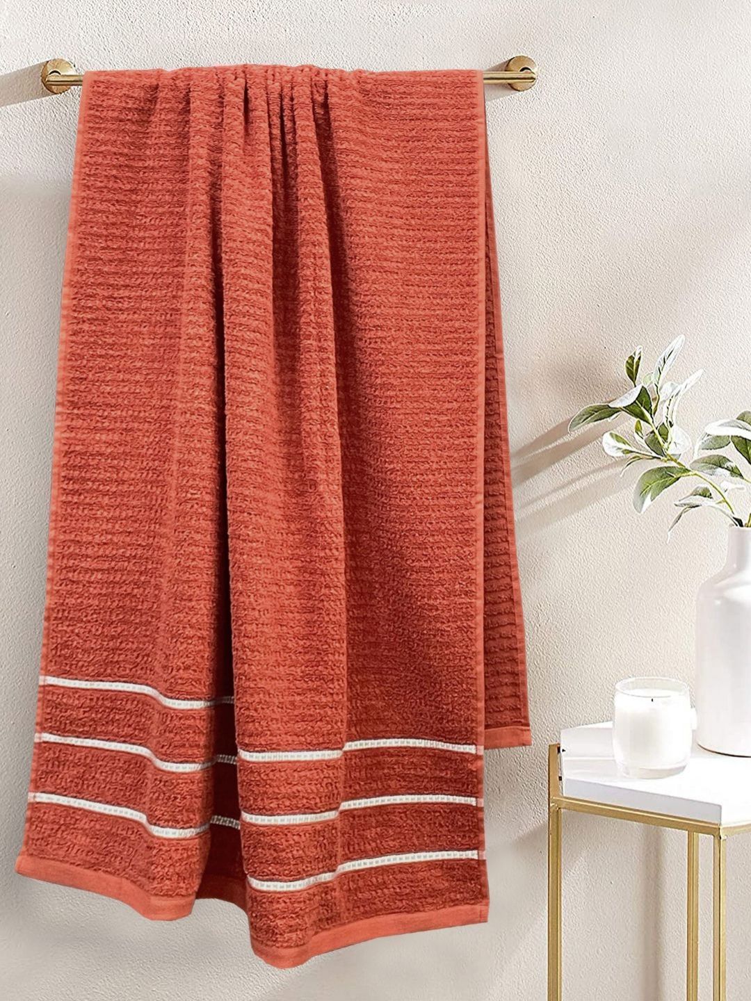 BIANCA Rust & Silver-Toned Cotton 500 GSM Bath Towel