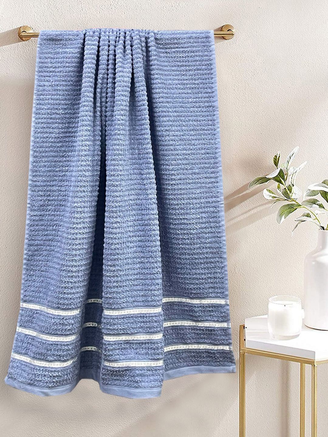 BIANCA Grey & Silver-Toned Cotton 500 GSM Bath Towel