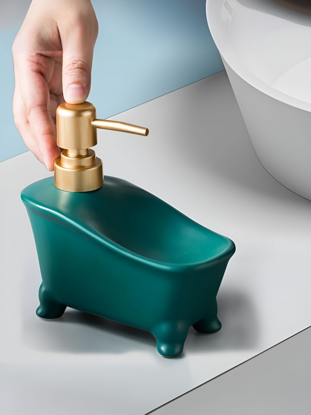 Plantex Green Ceramic Soap Dispenser