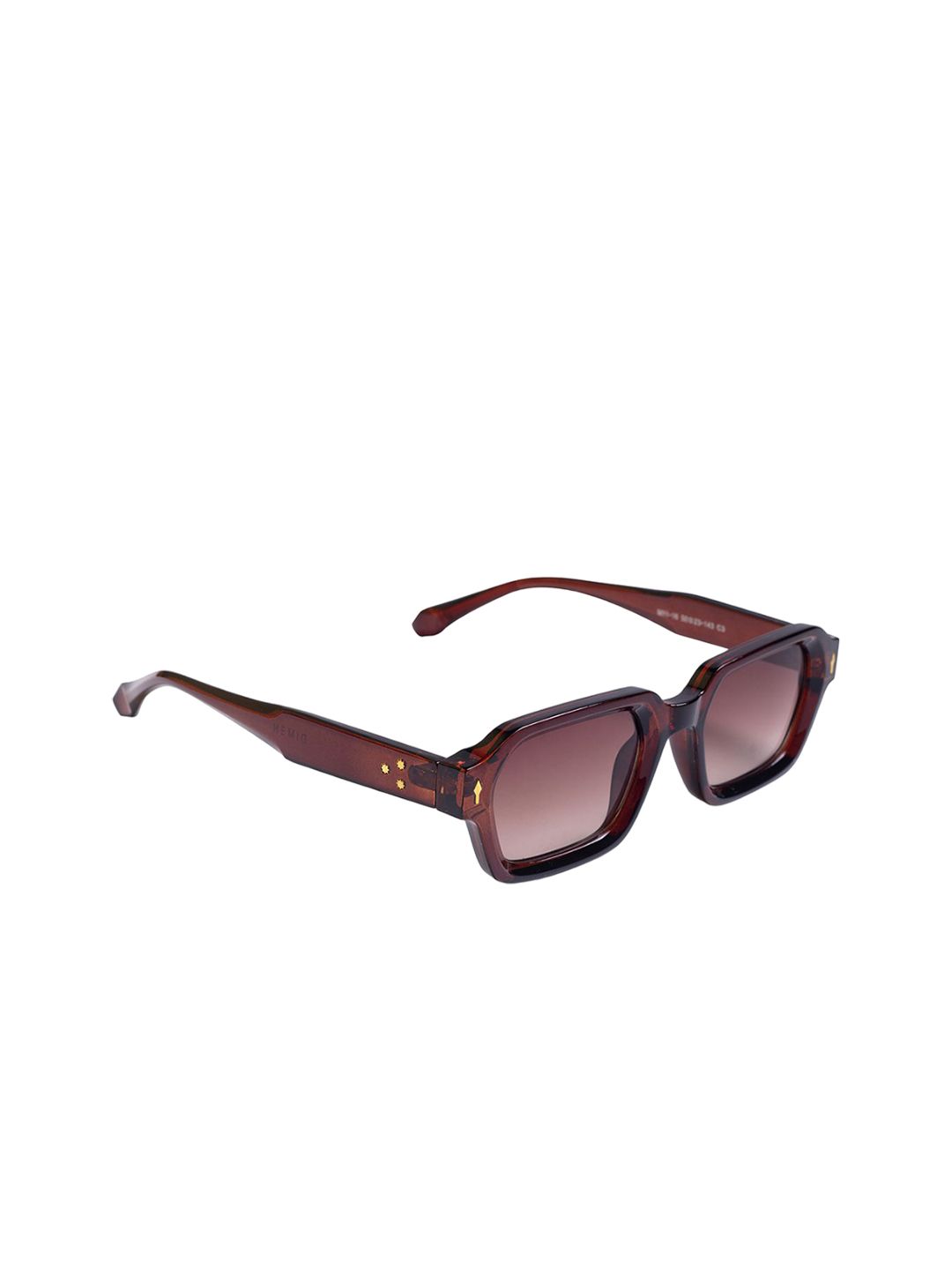 DIMEH Adults Square Sunglasses with UV Protected Lens SG-211-Brown