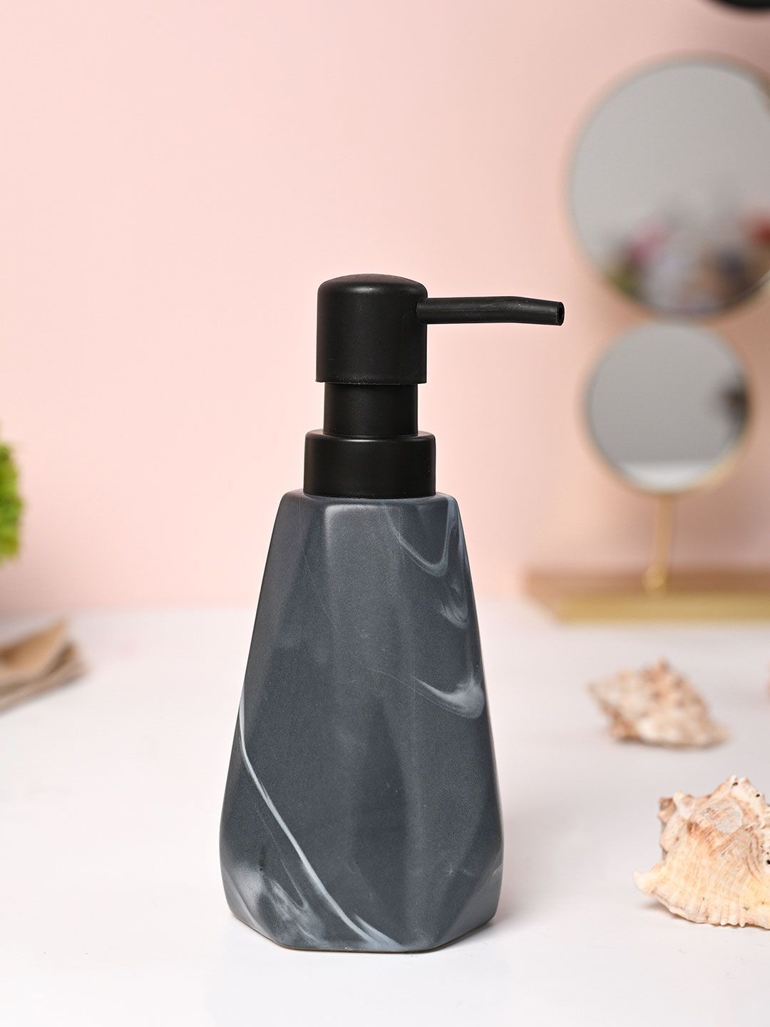 MARKET99 Grey & White Ceramic Soap Dispenser 250 ml