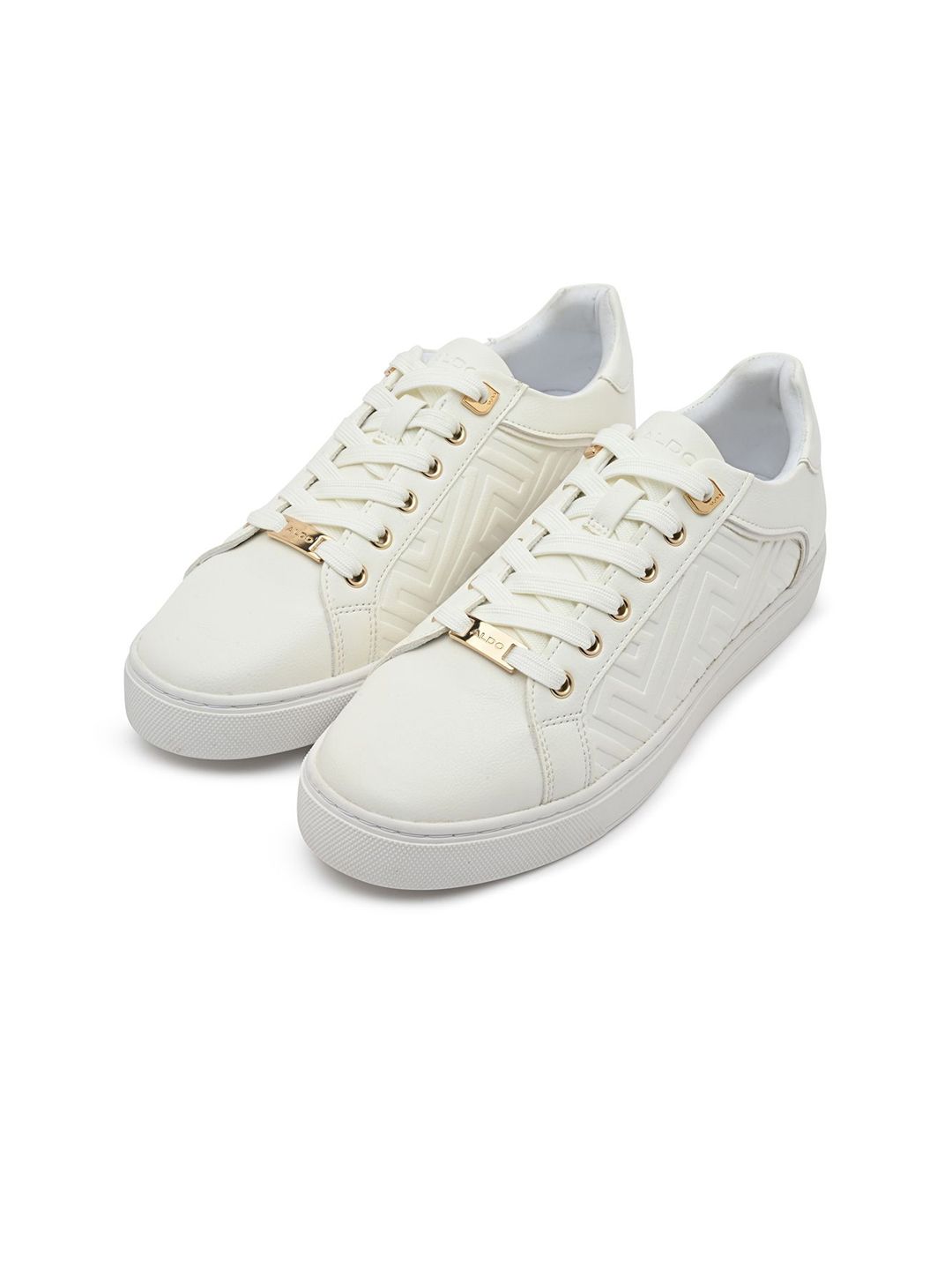 ALDO Women White Colourblocked Synthetic Lace-Ups Round Toe Sneakers