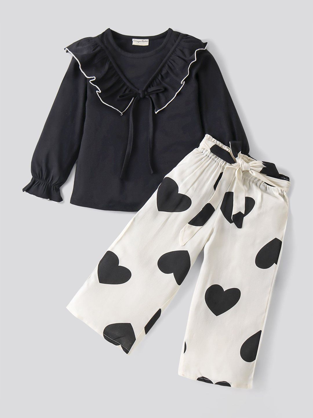 CrayonFlakes Girls Pure Cotton Top with Palazzos