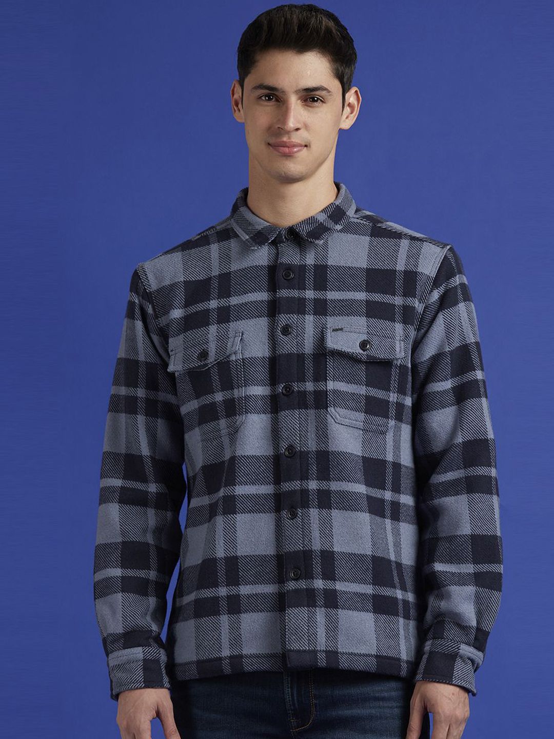 Pepe Jeans Men Floral Checked Jacket