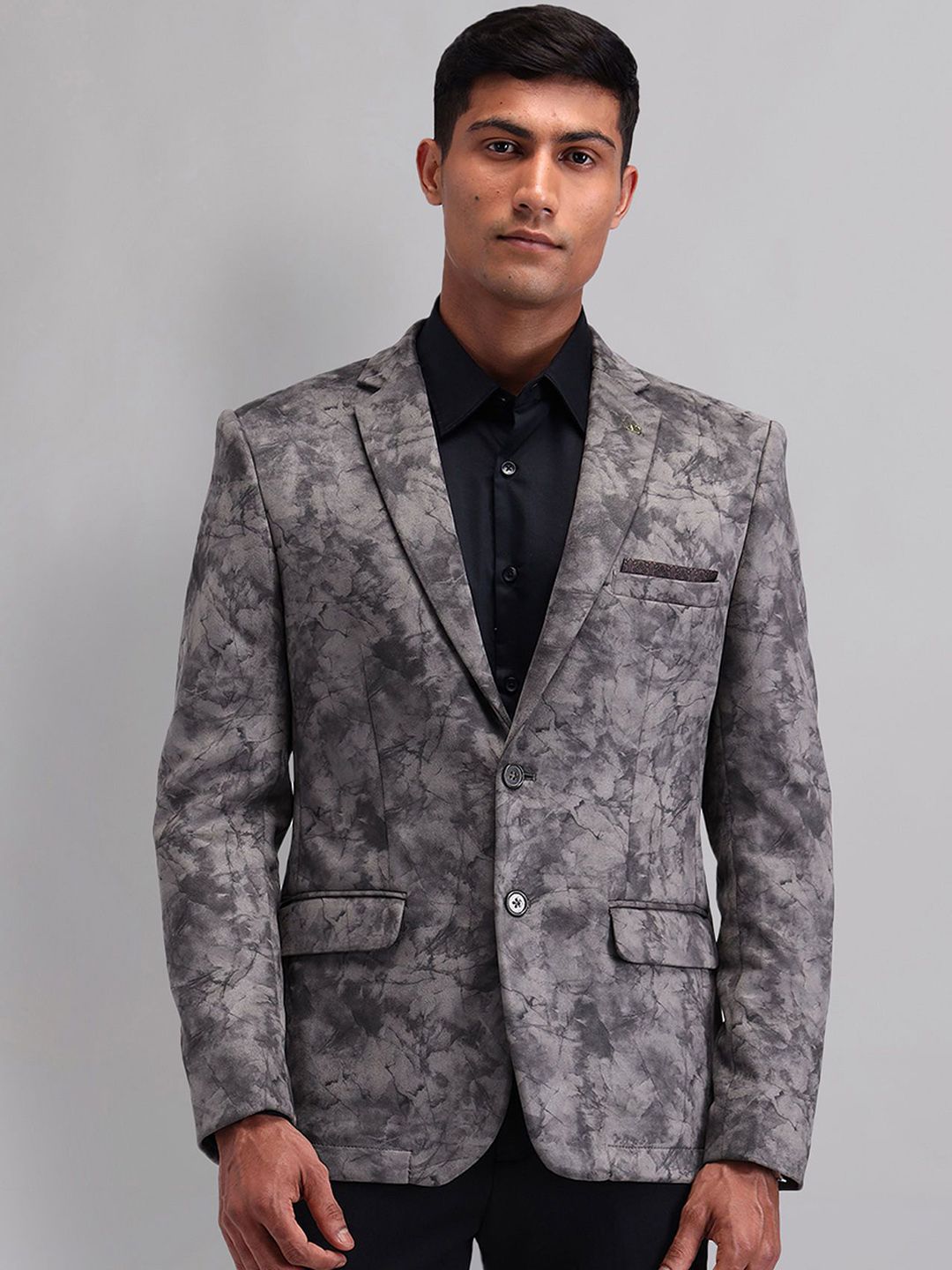 AD By Arvind Printed Slim Fit Single-Breasted Blazer