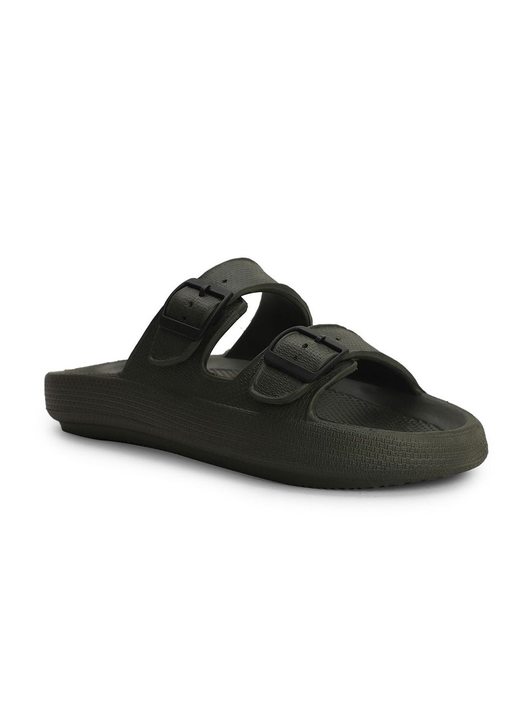 Bata Men Olive Open Toe Synthetic Casual Sliders Flip Flops