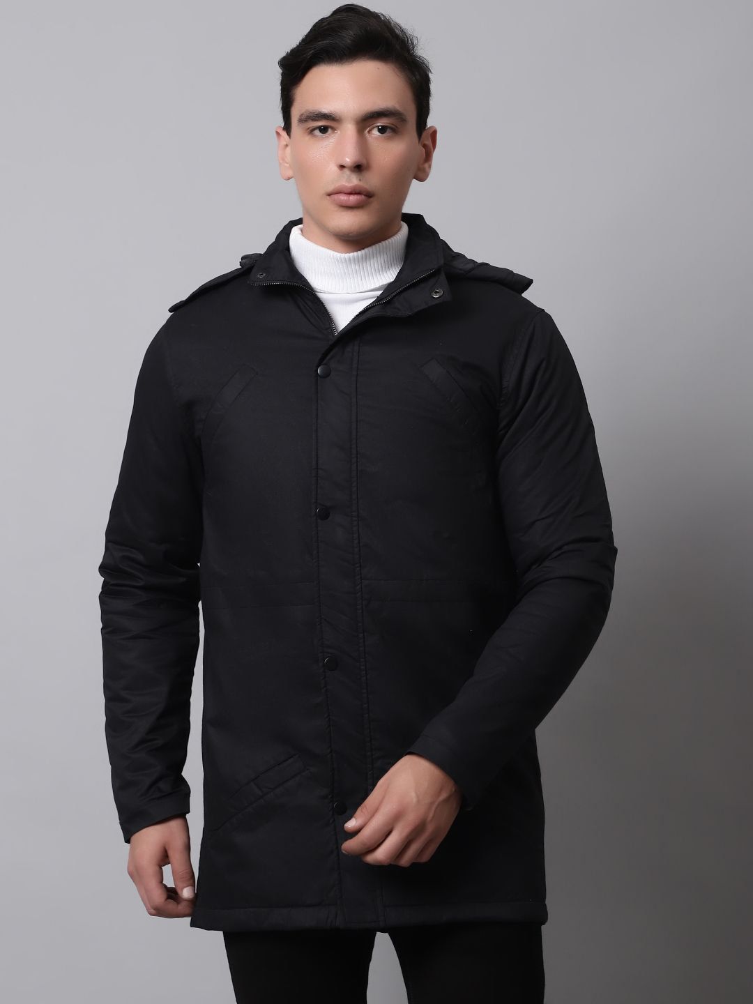 HOUSE OF VEDAS Men Hooded Solid Cotton Casual Padded Jacket
