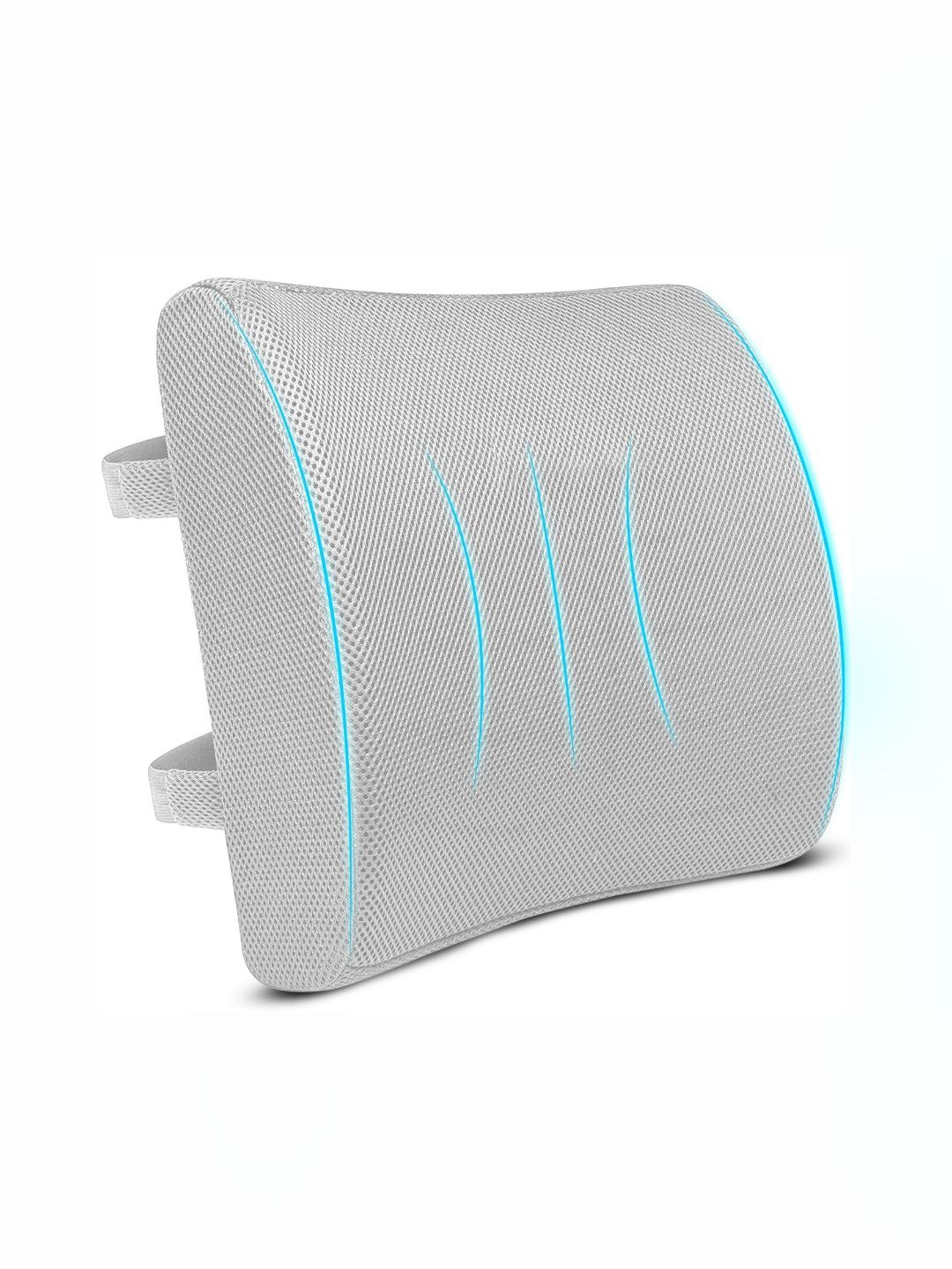 Sleepsia Grey & Blue Memory Foam Filled Lumbar Support Gel Therapedic Pillow