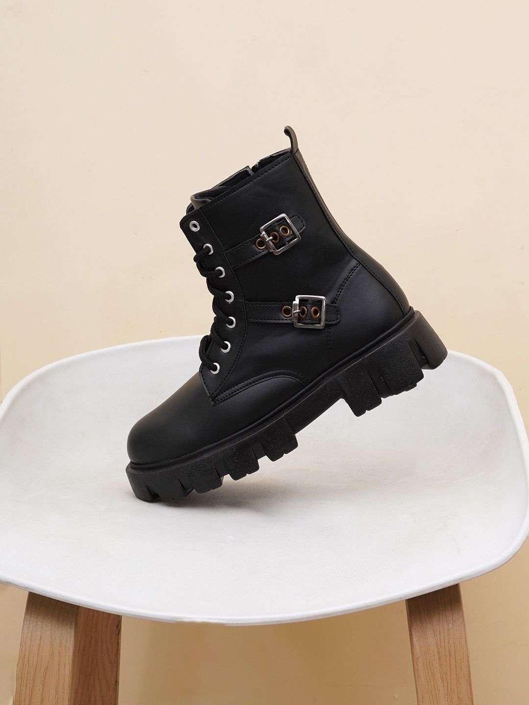 Try Me Try Me Women Lace-Up Block-Heeled Boots