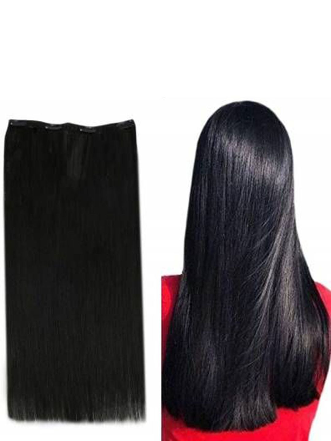 D-Divine Clip-In Straight Locks Hair Extension - Black