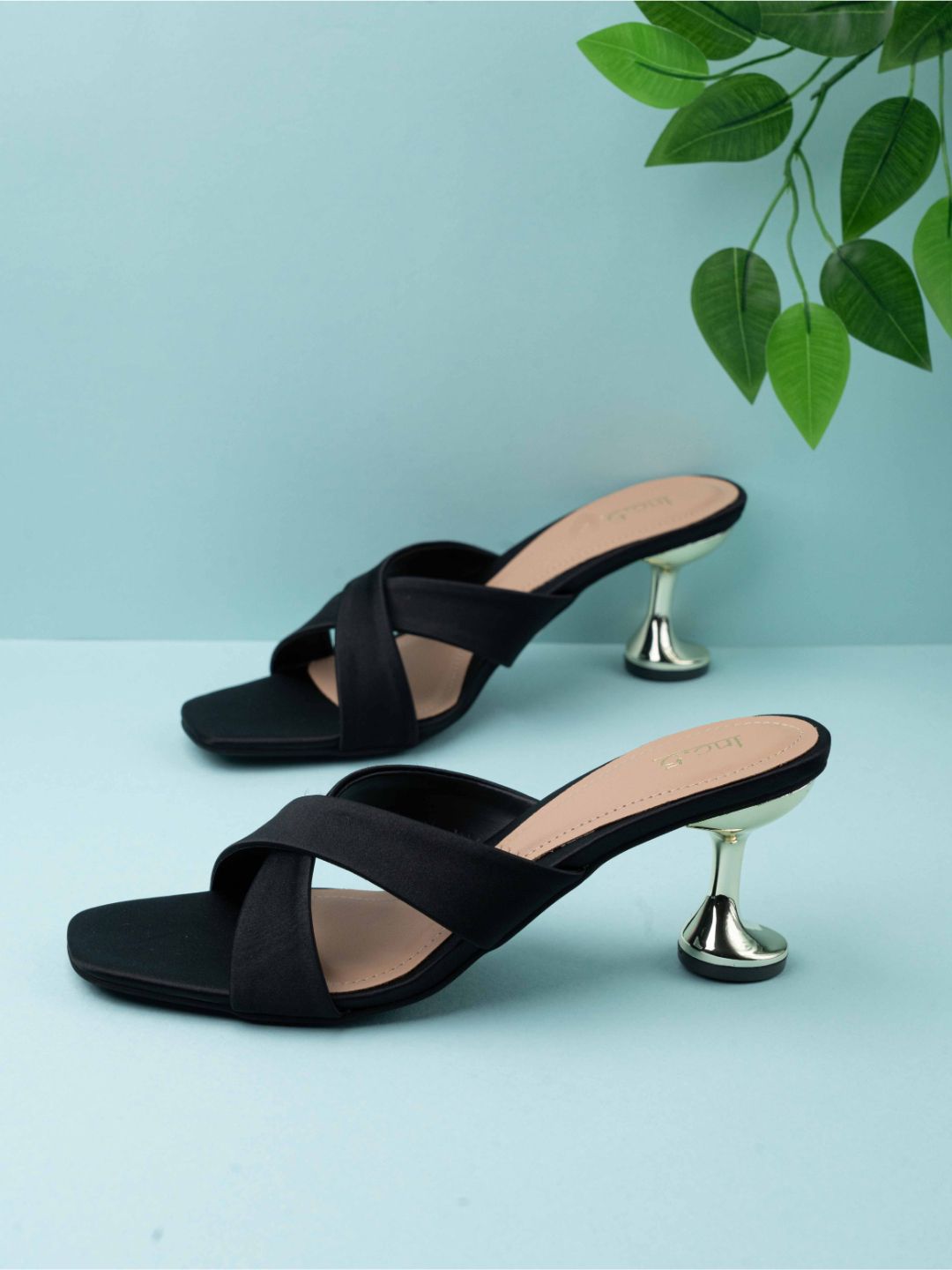 Buy Mochi Embellished Open Toe Block Heels - Heels for Women