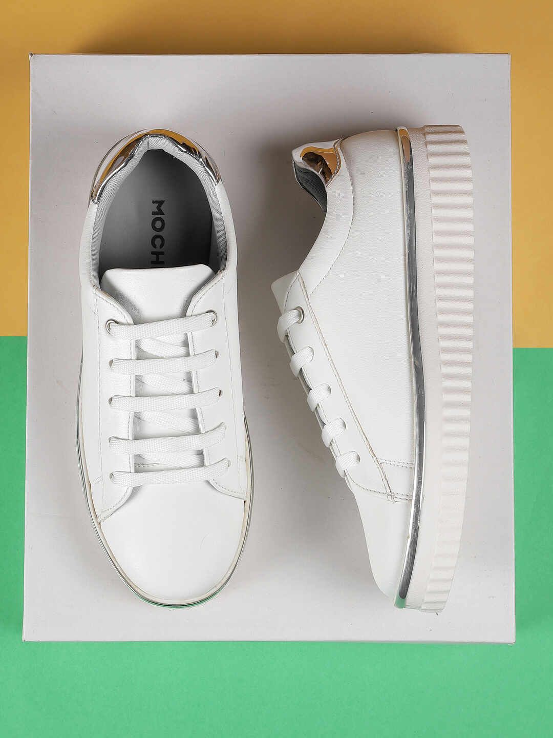 Mochi Women Round Toe Lace-Ups Sneakers