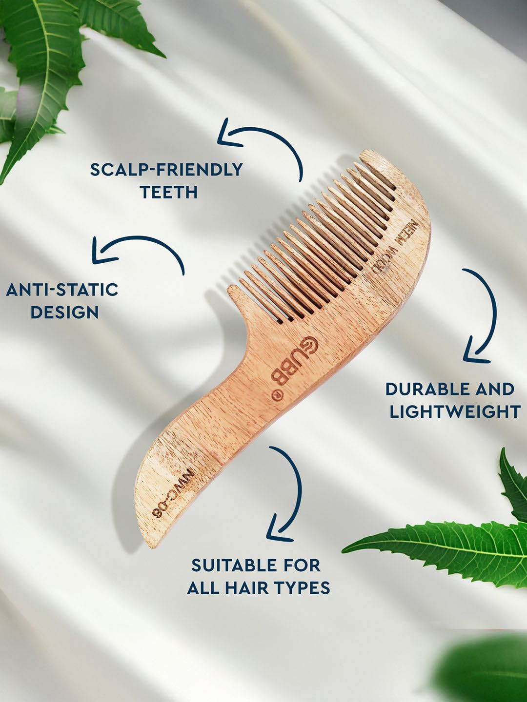 Buy GUBB Detangling & Frizz Control Neem Comb With Small Handle