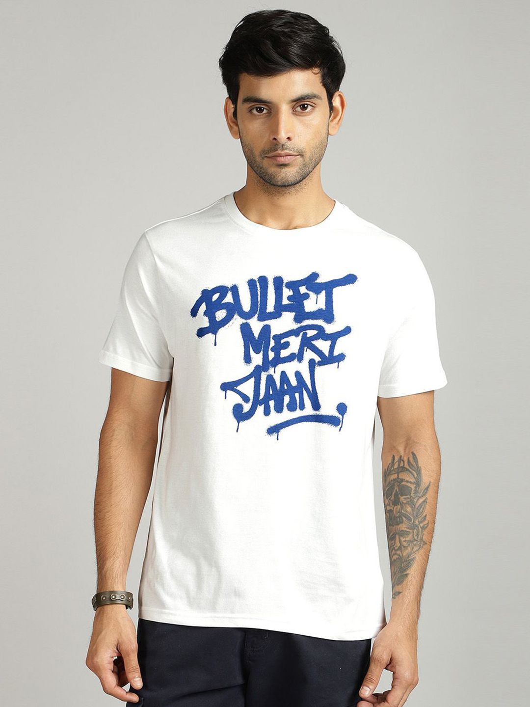Royal Enfield Men Typography Printed Round Neck Cotton T-shirt