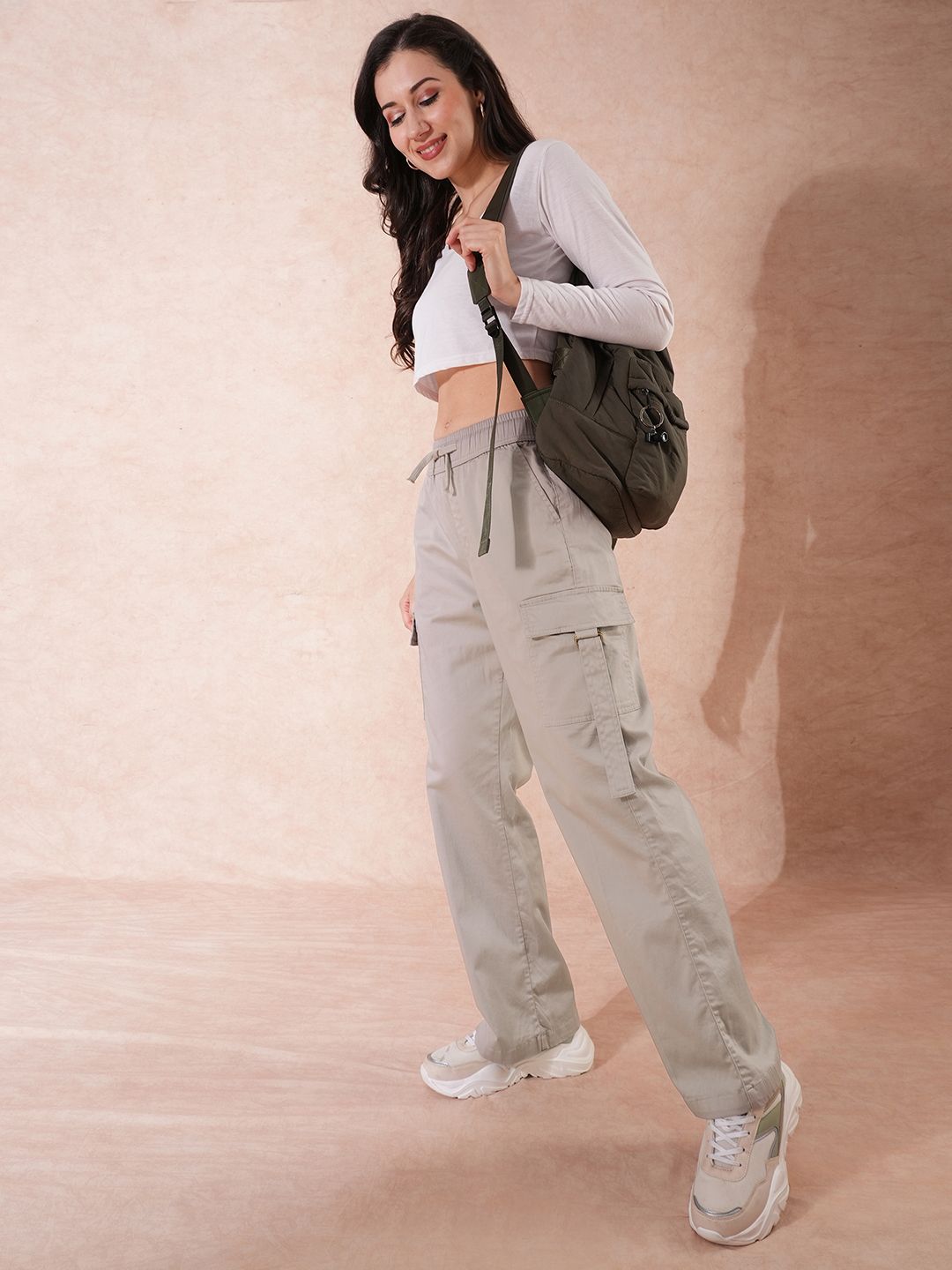 Globus Women Easy Wash Cargos Trouser