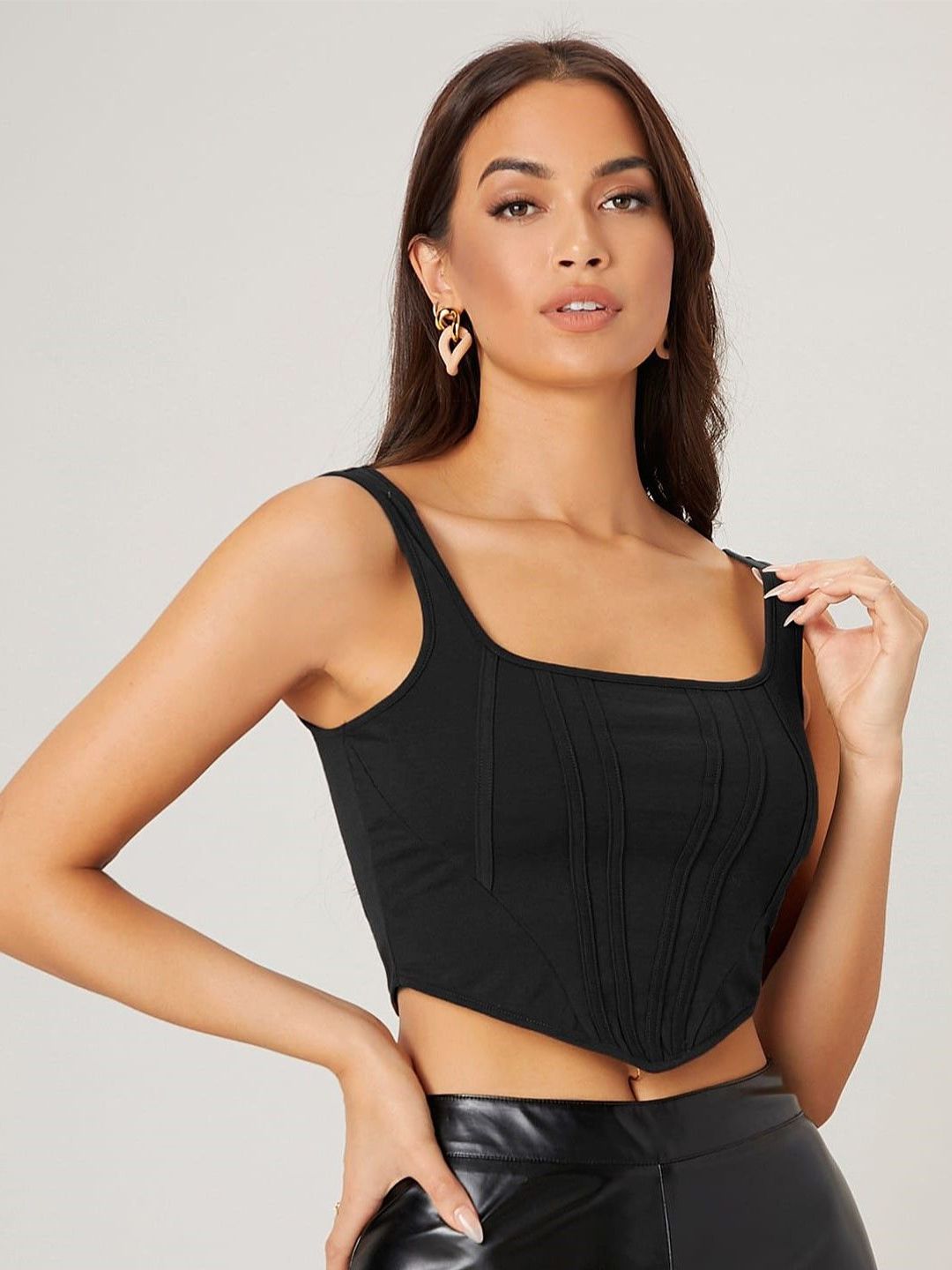 Buy AAHWAN Women Cotton Corset Crop Top - Tops for Women 31362461