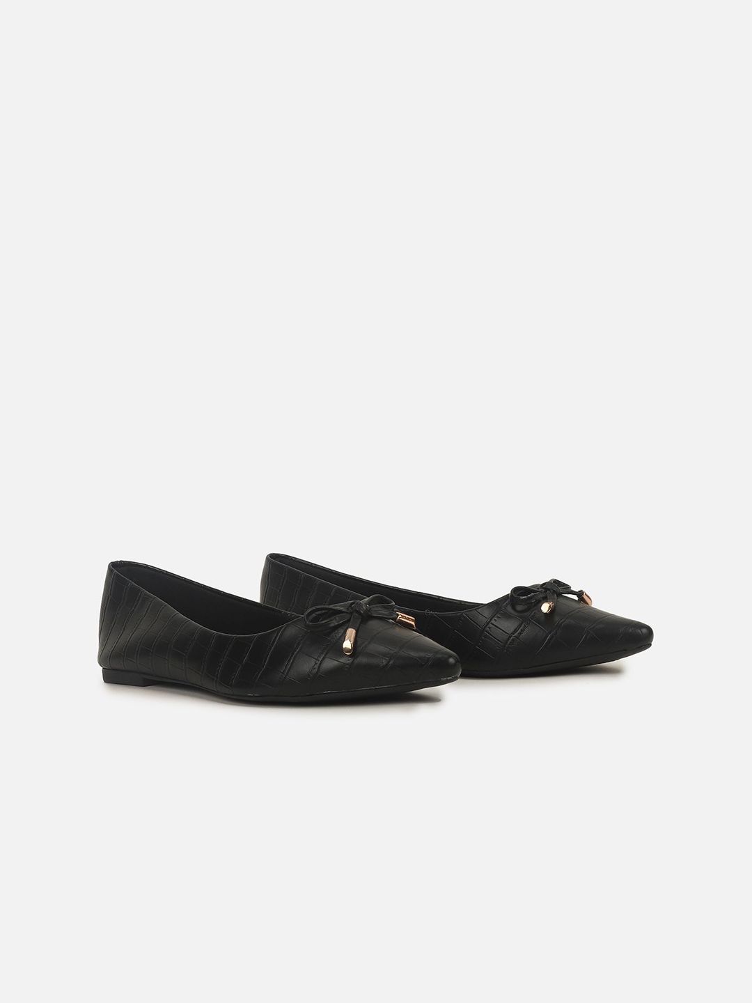 Carlton London Women Textured Ballerinas with Bows Flats