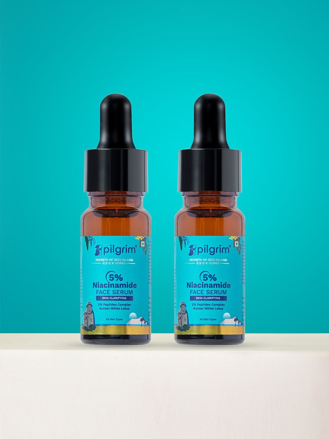 Pilgrim Set Of 2 5% Niacinamide Skin Clarifying Face Serum- 10 ml Each
