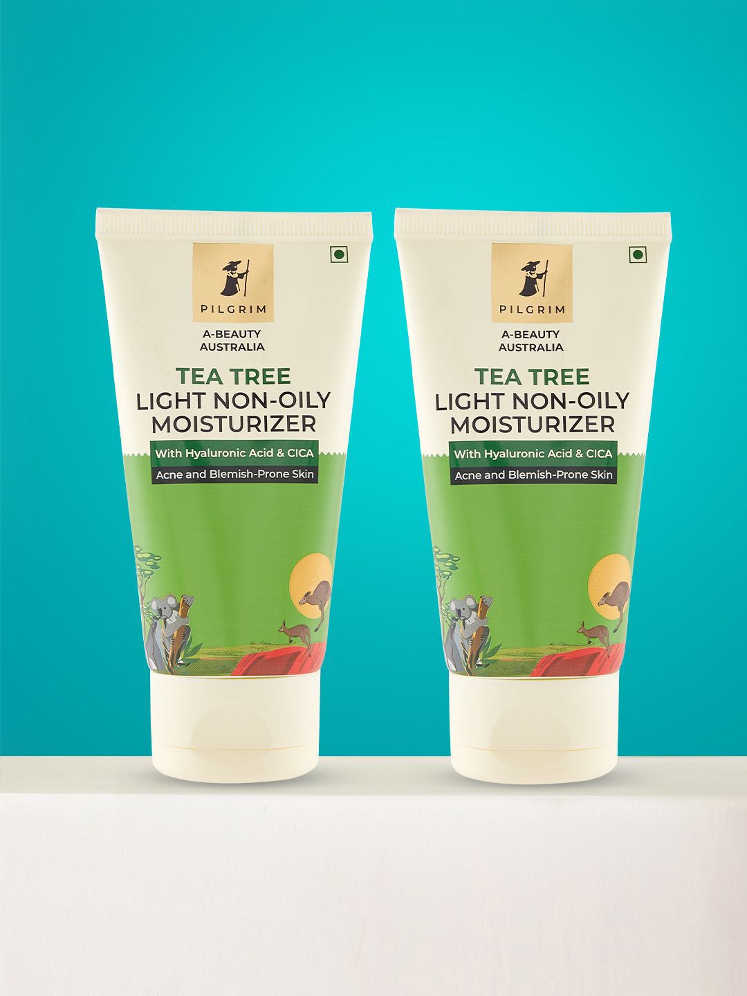Pilgrim Set Of 2 A-beauty Australia Tea Tree Light Non-Oily Moisturizer - 80ml Each